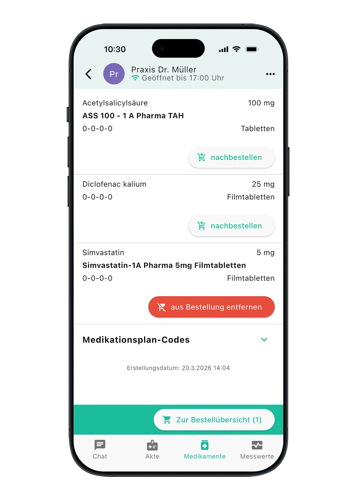 Patmed App: Medikamentenplan