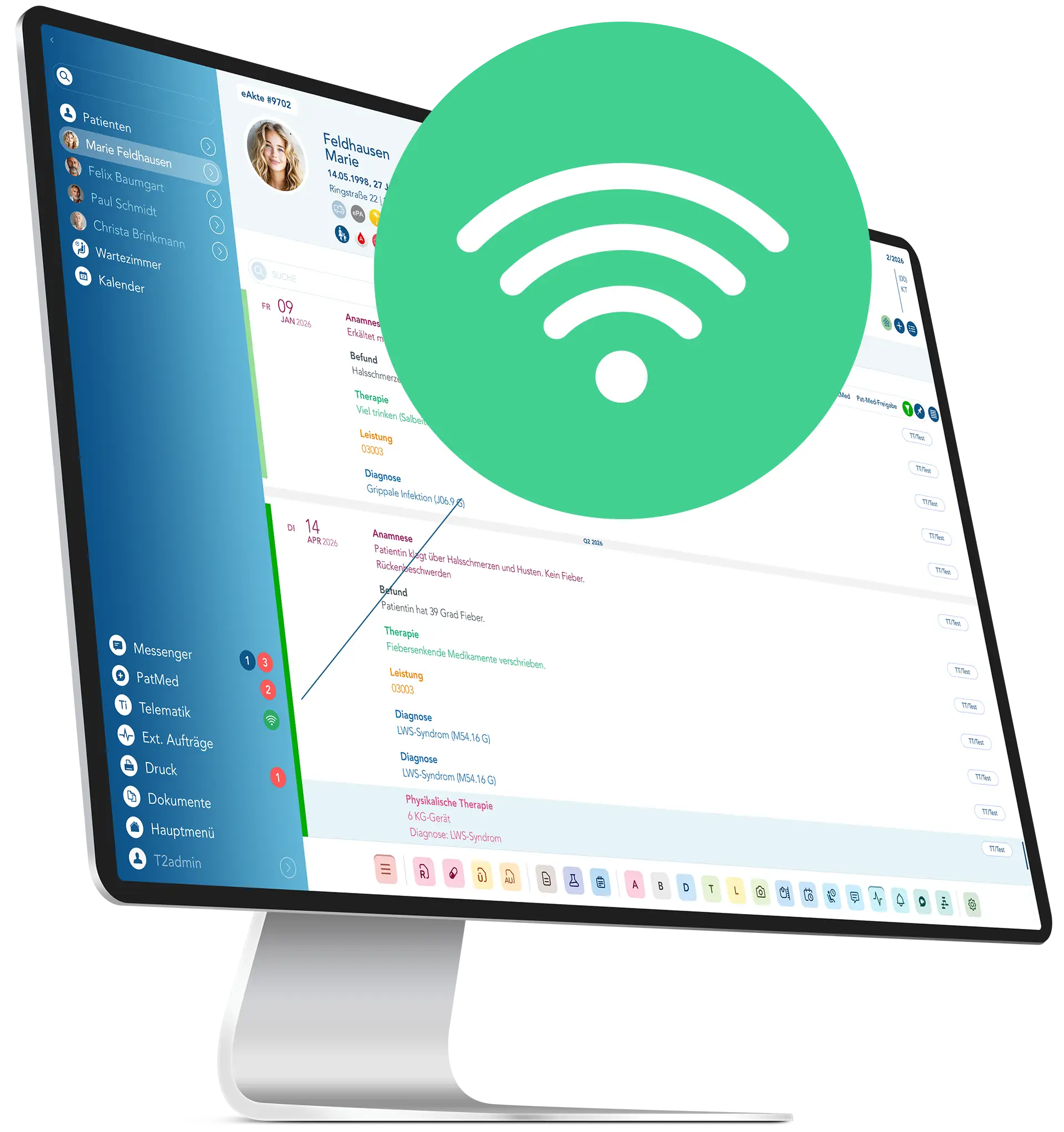 T2med Telematikinfrastruktur mit eRezept, KIM und Notfalldatenmanagement